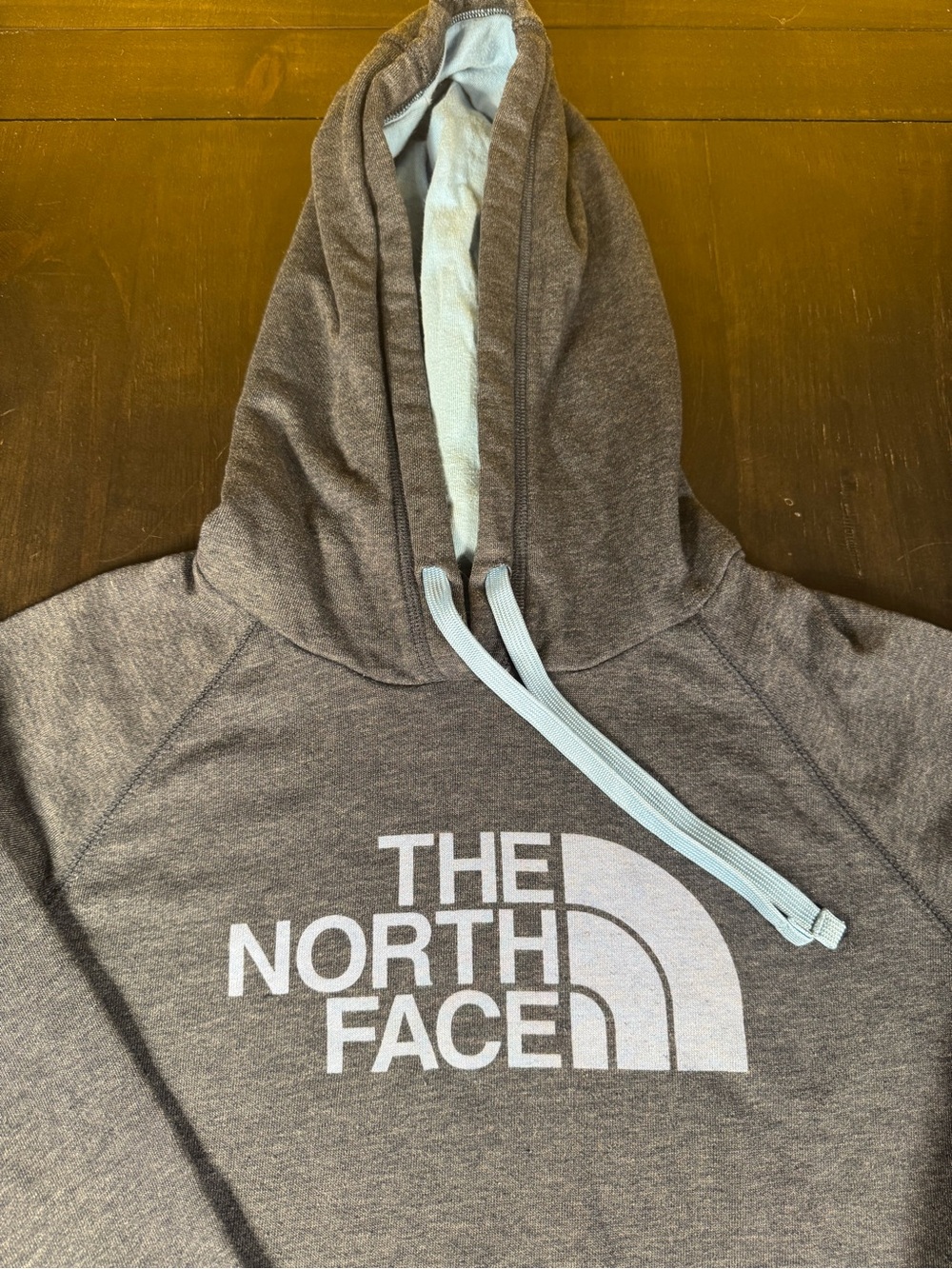 The North Face Grey & Pastel Blue Classic Pullover Hoodie Women's M